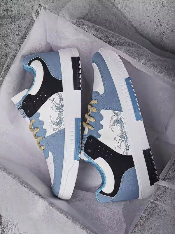 New Men's Fashion Casual Sneakers, Korean Style Skateboarding Shoes, Breathable Slip-On, Flat Bottom, Versatile Trainers, Christmas, New Year, Valentine's Day Gift (Random Logo On Sole)