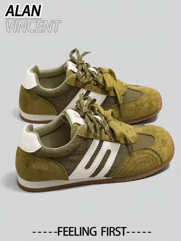 Alan Vincent[Free Returns]New Women's Casual Flat Sneakers Green Loafers Daily Versatile Fashion Party Shoes Comfortable Lightweight Training Shoes